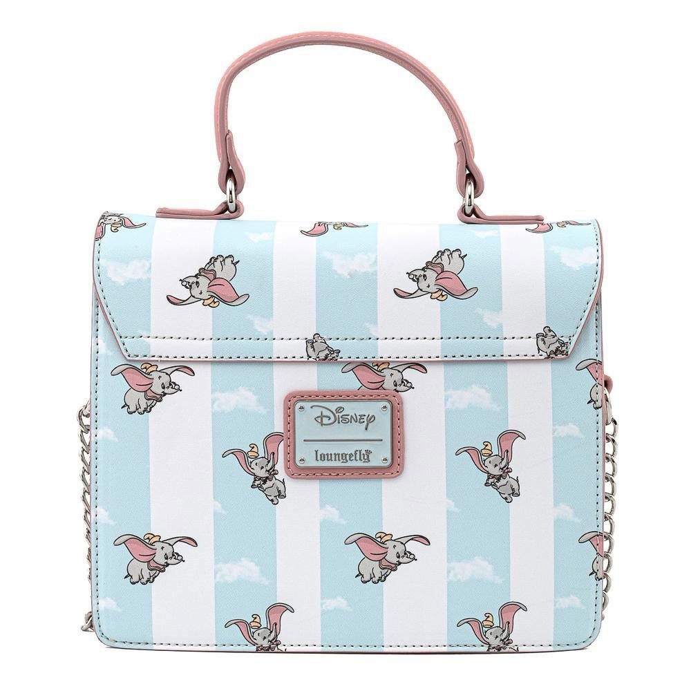 Loungefly Dumbo Blue and Pink Striped Top-Handle Satchel